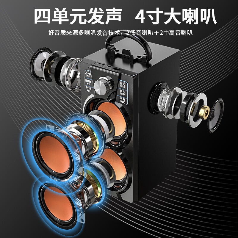 سماعة بلوتوث خارجية سايدا A2 للرقص المربع، ستيريو محمول، كاريوكي محمول، مضخم صوت ثقيل لاسلكي مع ميكروفون - Image 4